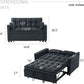 Black Velvet Sleeper Sofa With Adjustable Backrest