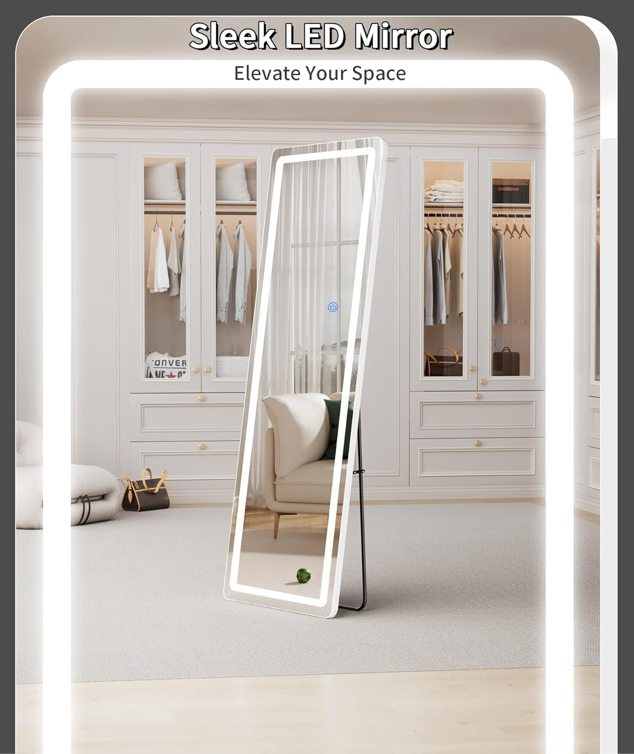 56x20 Inch Dimmable Illuminated Full Length Mirror