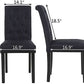 Two Upholstered Fabric Dining Chairs Button Tufting Black
