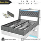 Queen Bed Frame With Storage Headboard LED Lighting-1