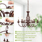 Six Light Farmhouse Candle Chandelier Oil Rubbed Brown Ceiling Light