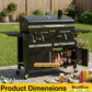 63Inch Cabinet Charcoal Grill Smoker With FoldingTables
