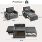 3 In 1 Sleeper Sofa Chair Bed With USB Ports