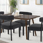 Black Faux Leather Dining Chairs Cushioned Seating