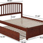 Richmond Walnut Fullsize Platform Bed With Trundle