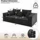 3-Seater Corduroy Sleeper Sofa No Assembly Lounge