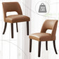 Brown Faux Leather Dining Chair Set Of 2 Upholstered