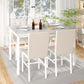Snow White Marble Patterned Dining Table Set FivePiece