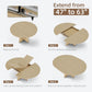 Extendable Round Dining Table Natural Hardwood Pedestal