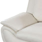 Leather 3 Piece Living Room Set Cream White With 3 Seater Sofa Loveseat And Armchair