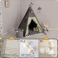 Charcoal Grey Teepee Playhouse With Cushioned Mattress