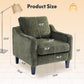 Green Chenille Accent Chair Midcentury Modern Upholstered