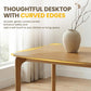 63 Inch Oak Finish Solid Wood Dining Table Contemporary