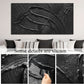 Black Abstract Wall Art Textured Large 29x58 Inches