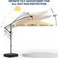 10Ft Offset Patio Umbrella Weatherproof LED Lights