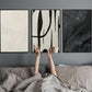 Monochrome Textured Abstract Wall Art Framed 24X36Inches