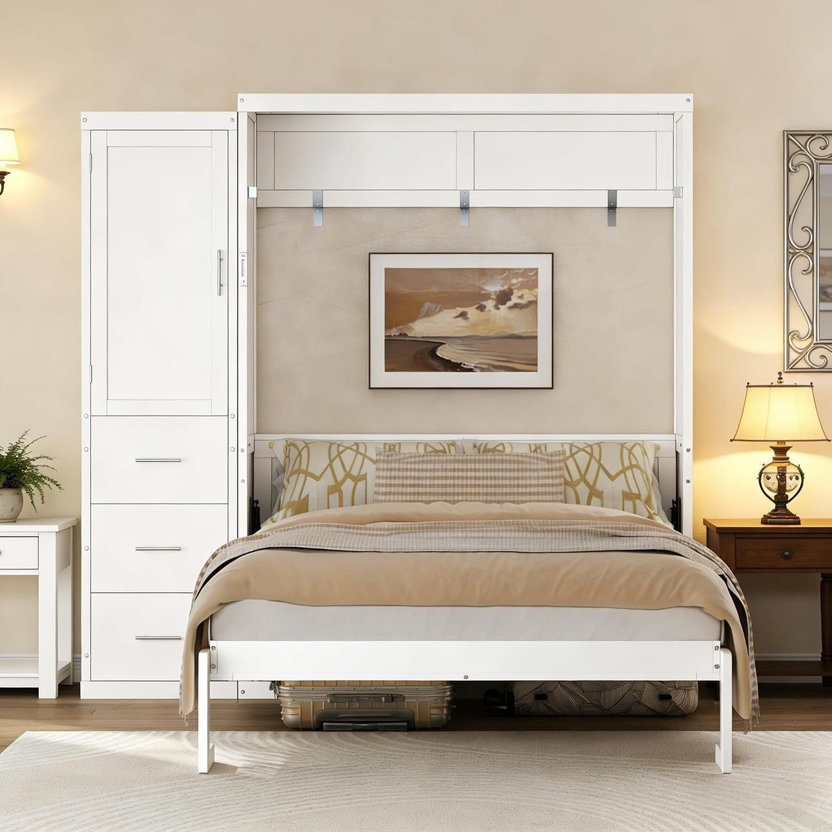 Fullsize Murphy Bed With Integrated Wardrobe Storage-2
