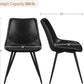 Mid Century Black Faux Leather Dining Chairs Set Of 2