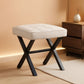 Linen Vanity Ottoman Foot Stool 16.9x12.9x18 Inches