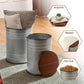 Grey Industrial Galvanized End Tables Set With Lids