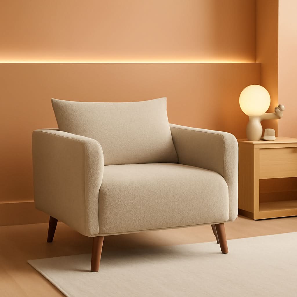 Oversized Camel Upholstered Accent Chair Living Room
