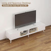 White Fluted TV Stand With Integrated Storage Cabinet