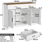 White 42 Inch Farmhouse Barn Door Sideboard Cabinet