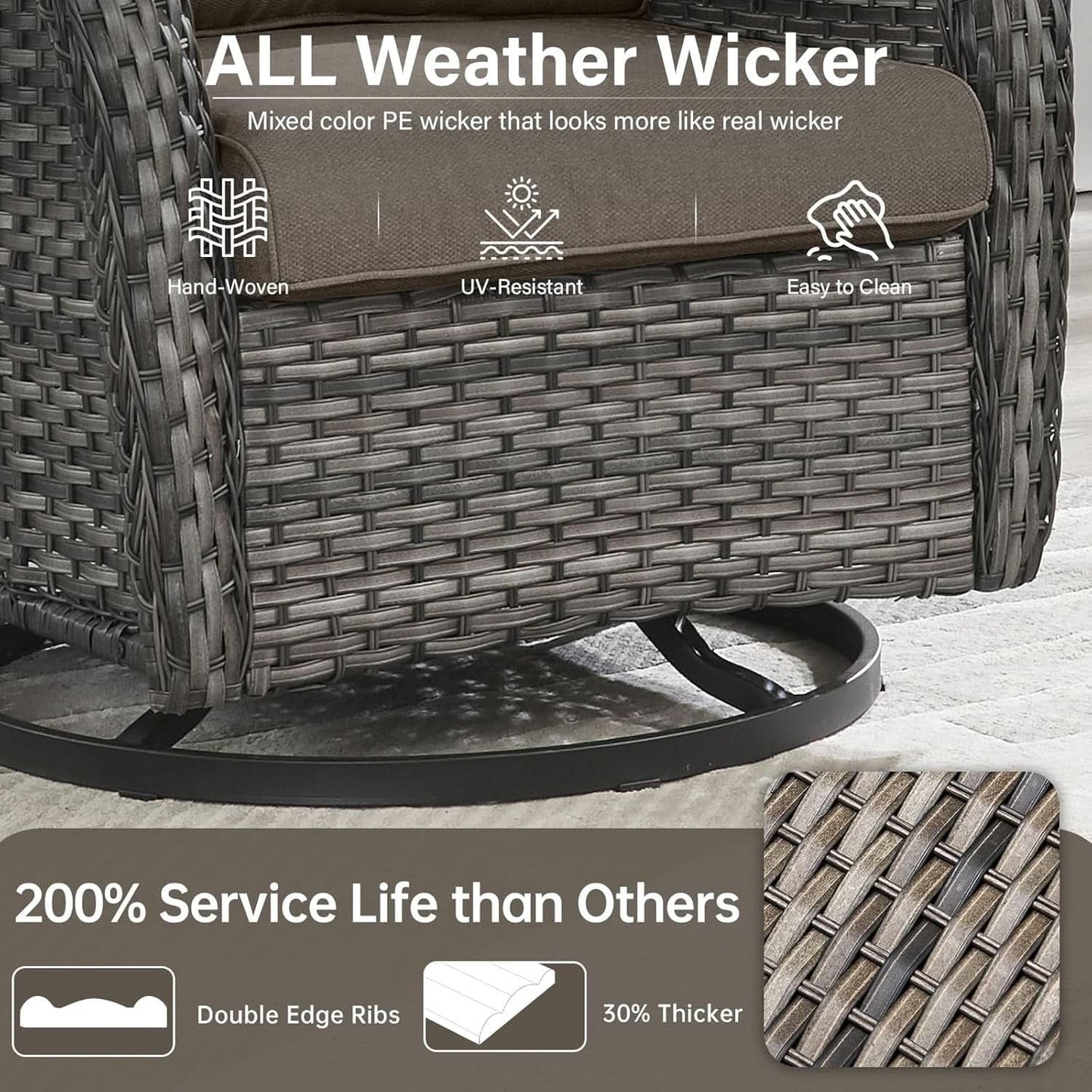Comfortable Outdoor Swivel Rocker Patio Chairs Set