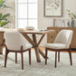 Beige Upholstered Dining Chairs Set With Rubberwood