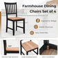 Wooden Dining Chairs Set of Four Black Farmhouse Armless