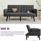 65 Inch Charcoal Grey Upholstered Convertible Sleeper Sofa