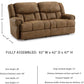 Dark Brown Luxuriously Electric Reclining Sofa USB