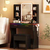 Contemporary Charcoal Vanity Desk With LED Lighting