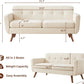 Modern Compact Beige Loveseat For Small Living Rooms