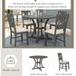 Gray Round Shaped Retro Antiqued Dining Table Curved Legs