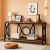 55Inch Rustic Brown Sofa Console Table Elegant Durable