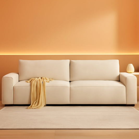 Eighty FiveInch Beige Sofa Modern Living Room Furniture-0