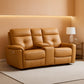 Power Reclining Electric Loveseat Brown Faux Leather