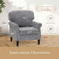 3 Piece Living Room Furniture Set Grey Linen Fabric Loveseat And Two Accent Chairs