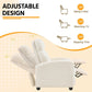 Ivory Fabric Recliner Chair With Adjustable Recline