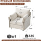 White Upholstered Accent Chair With Removable Backrest