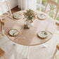 Natural Oak Round Dining Table With Rounded Edges For Four 47.2Inch