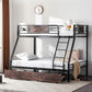 Powder Coated Stainless Steel Twin Over Full Bunk Bed Drawers