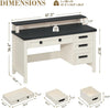 Black White Farmhouse Computer Desk Electrical Outlets