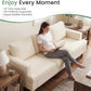 Beige Chenille Sleeper Sofa Three-Seater Loveseat Set