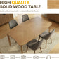 63 Inch Oak Finish Solid Wood Dining Table Contemporary