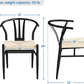 Black Rattan Weave Dining Chairs Set 2 Mid Century Modern
