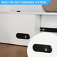 White Contemporary Murphy Bed With USB Double Drawers-3