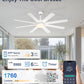 Professional 60 Inch White Ceiling Fan Integrated Controls