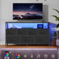 Ink Black Engineered Dresser With Integrated Lighting